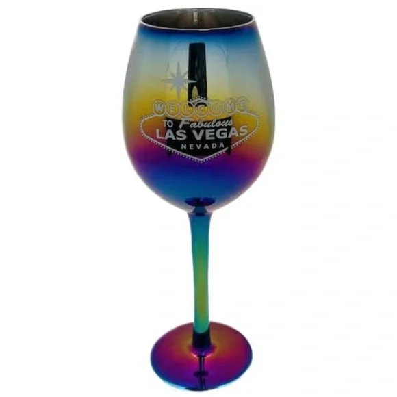 Welcome to Fabulous Las Vegas Nevada Colored Wine Glass - Picture 9 of 15
